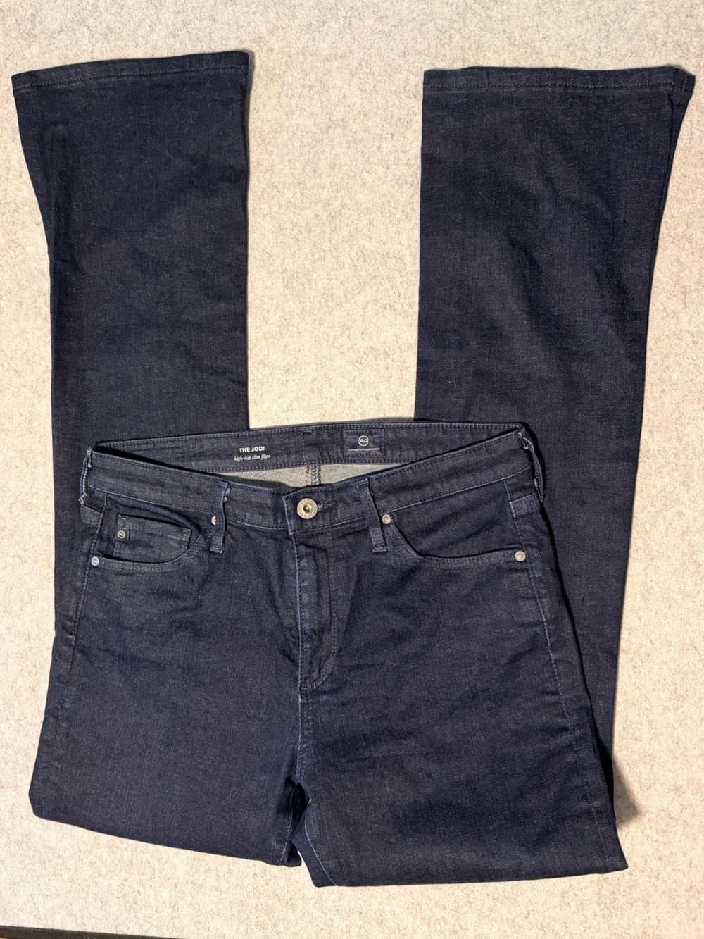 AG Adriano Goldschmied Dark Blue Slim Bootcut Jeans 28R Made USA